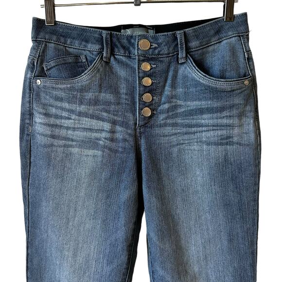 Wit & Wisdom New Women's Ab Solution Button Fly Jeans Medium Wash Size 8 Classic - Picture 3 of 10